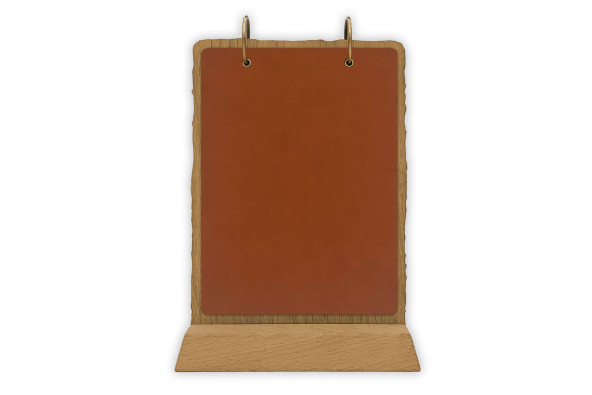 TEXAS - Anelli Peana A5 Accessori da tavolo Base porta menu da tavolo in legno con copertura in tessuto e sistema di rilegatu...