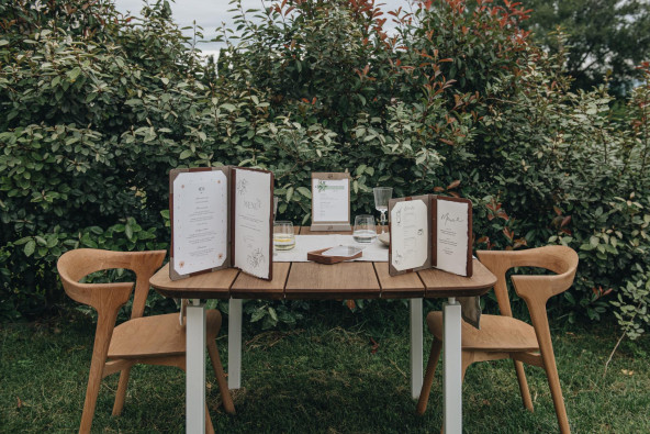 ELAN - A4 and A5 Letter Wooden menu boards Elegant and understated wooden letter bound with screws or elastic band with slots...