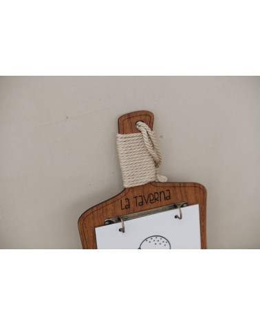 CHOP - Anelli per portamenù A5 Supporti per menu in legno Supporto per menu in legno stile tavolo da taglio rustico con rileg...