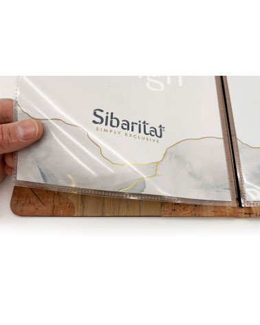 ELAN - A4 and A5 Letter Wooden menu boards Elegant and understated wooden letter bound with screws or elastic band with slots...