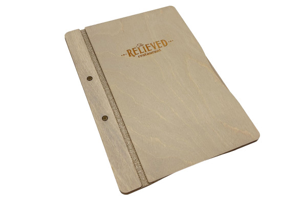CLASSIC - Carta LOW A4 Menu in legno La lettera di sempre, classica e funzionale con sistema di rilegatura mediante viti.