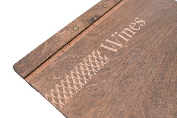 CLASSIC - LOW A4 Letter Wooden menu boards The classic and functional letter, featuring a screw binding system.