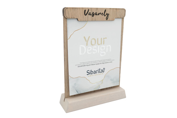 CLASSIC - Socle magnétique A5 Accessoires de bureau Piedestal porte-menu de table en bois au style moderne avec un innovant s...