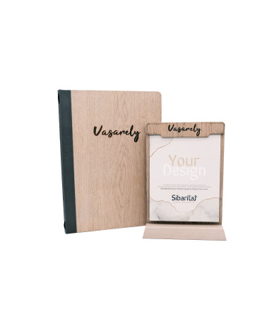 CLASSIC - Socle magnétique A5 Accessoires de bureau Piedestal porte-menu de table en bois au style moderne avec un innovant s...