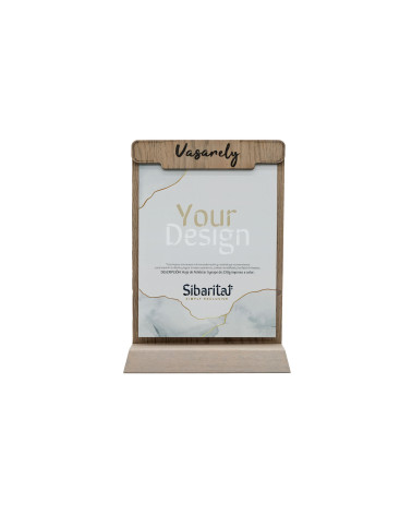 CLASSIC - Socle magnétique A5 Accessoires de bureau Piedestal porte-menu de table en bois au style moderne avec un innovant s...