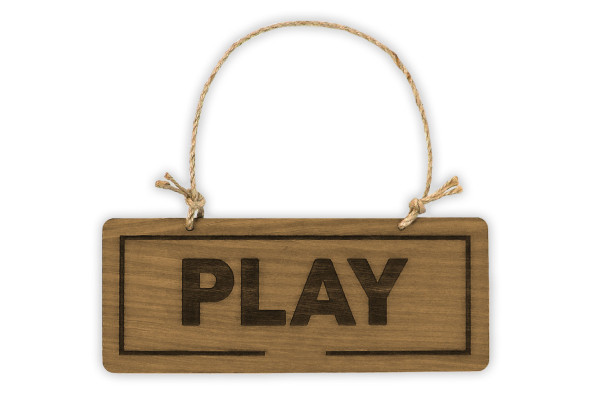 Cartel Pause/Play Señales y letreros Modelo diseñado con encanto, listo para personalizarlo eligiendo color de madera y añadi...