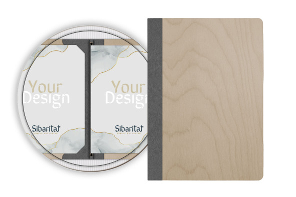ELAN - A4 and A5 Letter Wooden menu boards Elegant and understated wooden letter bound with screws or elastic band with slots...