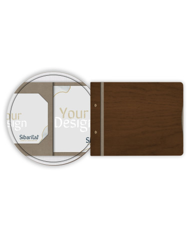 CLASSIC - A4 horizontal letter Wooden menu boards The classic letter evolved with textile upholstery on the inner sides, boun...